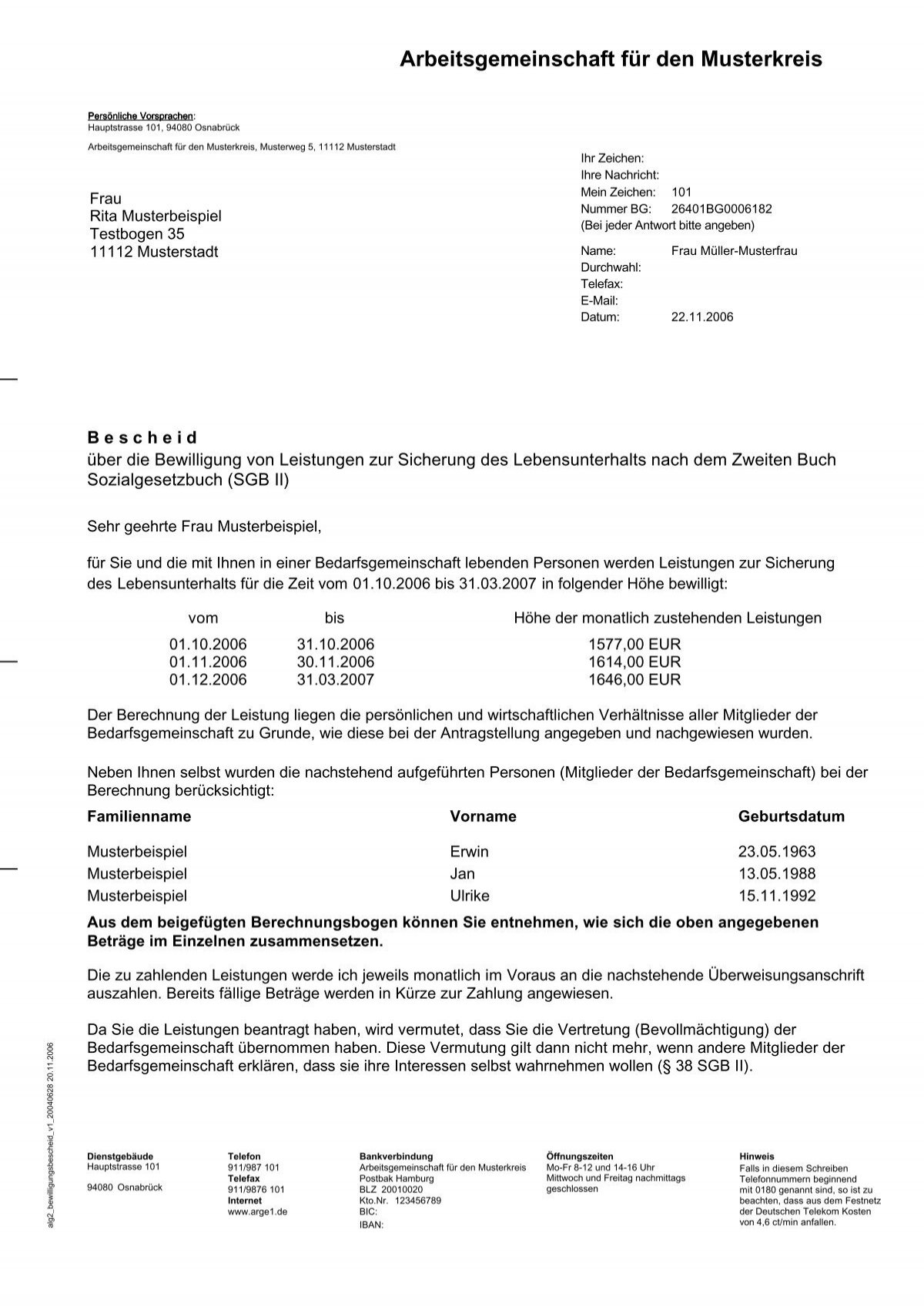 Jobcenterbescheid